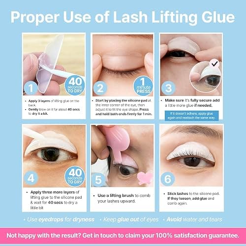 Korean Lash Lift Kit - 5 Sets At Home Eyelash Perm Kit with Upgraded Glue, Eyelash Lift, DIY Lash Perm Easy for Beginner & Professional, Semi Permanent Perming Wave Suitable For Salon & Home thumbnail 4