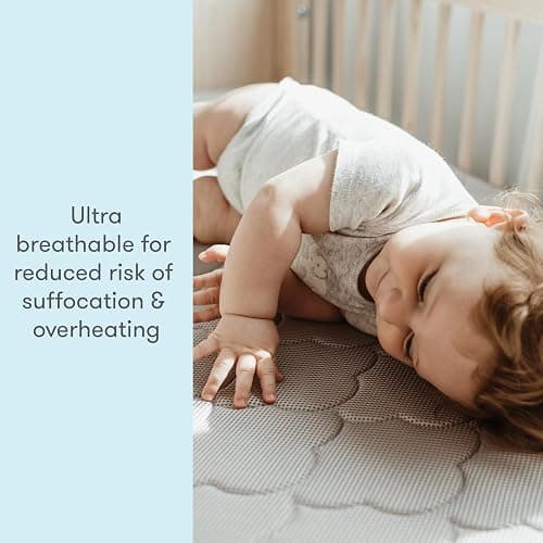 Newton Baby Crib Mattress and Toddler Bed - Ultra-Breathable Proven to Reduce Suffocation Risk, Washable Core & Cover, 2-Stage, Plush 5.5" Thick- Moonlight Grey thumbnail 3