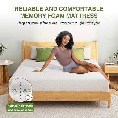EGOHOME Full Size Memory Foam Mattress, 10 Inch Bed Mattress in a Box with Cooling Green Tea Gel, Relieve Pressure with Medium Firm Support, CertiPUR-US Certified, 75''L x 54''W, White thumbnail 6