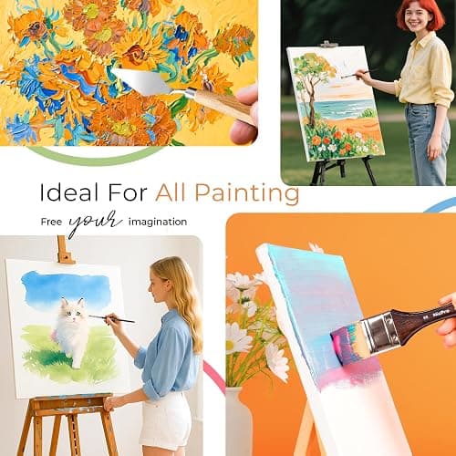 Nicpro 30pcs Paint Brush Set, Professional Paintbrushes with Paint Spatula and Cloth Roll, Craft Paint Brushes for Acrylic Painting, Oil, Watercolor, Gouache, Art Supplies for Artists and Beginners thumbnail 7