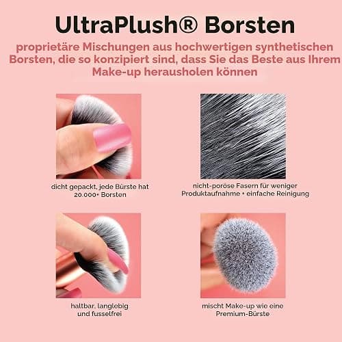REAL TECHNIQUES Au Naturale Makeup Brush Kit, For Foundation, Powders, and Concealers, Premium Quality Face Brushes, 9 Piece Set, Gold thumbnail 7