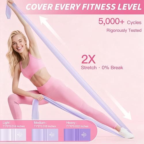 NANATI Pilates Kit, Home Pilates Workout Kit for Women, Pilates Equipment with 14.5" Pilates Ring and Ball, Resistance Bands, Ankle Weights, Sliders & Grip Socks Accessories for Starter Home Workouts thumbnail 7