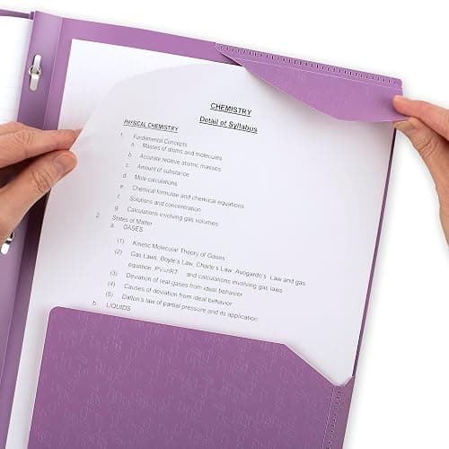 Five Star 2-Pocket Folder, Plastic Folder with Stay-Put Tabs and Prong Fasteners, Holds 8-1/2" x 11" Paper, Amethyst Purple (38750) thumbnail 5