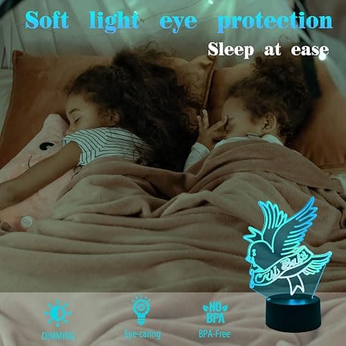 3D Night Light Rapper Lil Peep Led for Home Decoration Gift for Fans Bedroom Decor Light Led Sensor Color Changing Work Desk Lamp-Remote Control thumbnail 5