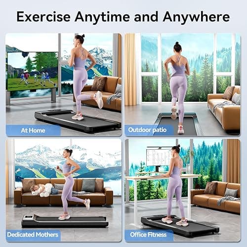 Walking Pad Treadmills for Home Office, Under Desk Walk Mat with APP and Remote Control, 3 in 1 Portable Exercise Equipment, Compact Jogging Running Machine for Small Space, 250 Lbs Capacity thumbnail 2
