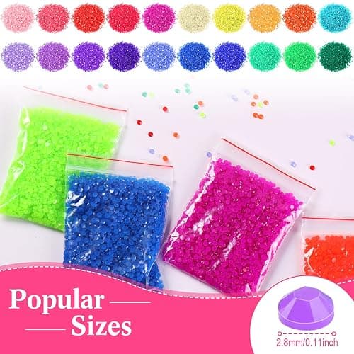 Suzile 15000 Pcs Glow in The Dark Beads for Diamond Painting 20 Colors 2.8 mm Diamond Painting Beads for DIY Craft Accessories thumbnail 2