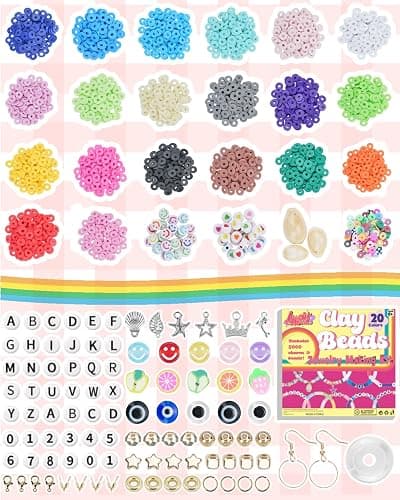 LovelyMoon Bracelet Making Kit 5000 Pcs Clay Beads Flat Preppy Beads for Friendship Jewelry Making Polymer Heishi Beads with Charms Gifts for Teen Girls Crafts for Girls Ages 6 7 8 9 10 11 12 thumbnail 3
