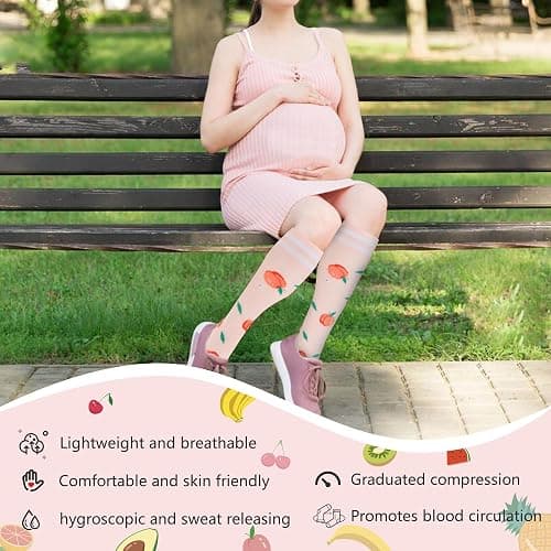 fenglaoda Compression Socks for Women Men Support Circulation 6 Pairs Socks For Nurse, Travel, Flight thumbnail 2