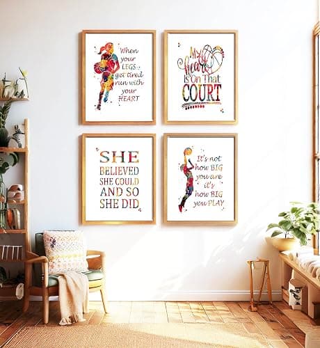 Watercolor Basketball Player Girl Athlete Illustration Art Print Set for Girl's Bedroom Motivation, Playroom Energy Boost, Locker Team Spirit, Young Hoopster Surprises, Aspiring Guard Tokens, Team Leader Honors, Coach Appreciation Gifts, Birthday Slam Dunk Markers - 8x10 Unframed Print Set thumbnail 7