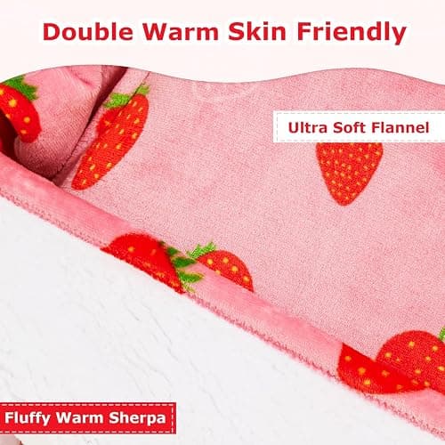 THREE POODLE Wearable Blanket Hoodie for Women, Oversized Sherpa Sweatshirt Blanket for Adults Men, Cozy Strawberry Hooded Blankets, Gifts for Teen Girls Women Mom Sister thumbnail 4