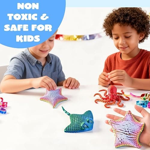 JOYIN 3 Pcs 3D Printed Fidget Toys, Articulated 3D Printed Octopus, Ray & Starfish, Flexible 3D Printed Sea Creatures for Stress Relief, Cool 3D Printed Stuff for Desk Decoration thumbnail 6