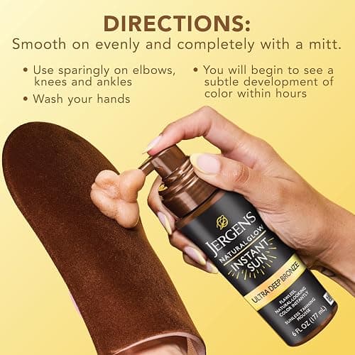 Jergens Natural Glow Instant Sun Body Mousse, Ultra Deep Bronze, 6 oz | Sunless Tanning Formula, Natural-Looking Color, Lightweight Mousse, Streak-Free Application, Fast-Drying Finish thumbnail 10