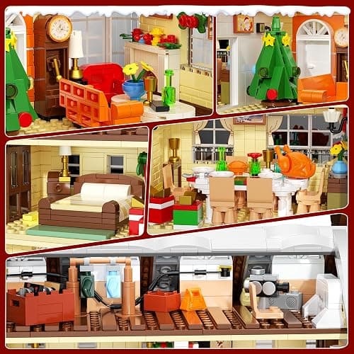 itshWOee Christmas Holiday House Building Set, DIY Christmas Holiday Snow Village Building Toys, Christmas House Gifts for Kids, Boys, Girls, Family, and Friends（2069pcs） thumbnail 5