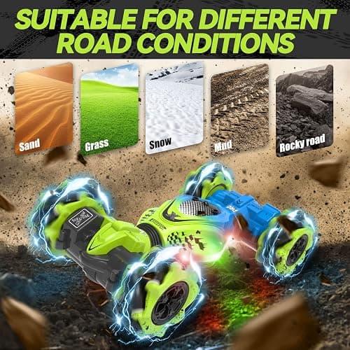 Dysaim Gesture RC Car Hand Controlled Stunt Car for 6-12 yr Boys Girls, 2.4GHz Remote Control Gesture Sensor Toy Drift Twist with Light Music for Kids Birthday Xmas Gift thumbnail 7