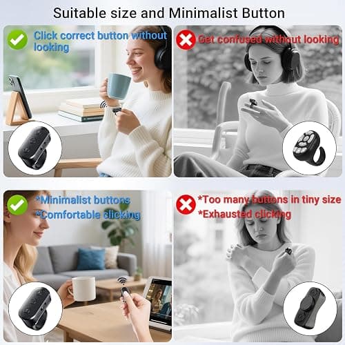 Scrolling Ring Remote for TikTok YouTube IG Shorts Video Landscape Portrait, Fingertip Wireless Scroller Page Turner Clicker for Kindle APP Compatible with iPhone iPad Android Phone Tablet thumbnail 2