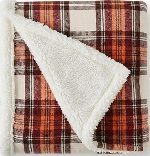 Eddie Bauer - Sherpa Throw Blanket for Couch 50x60 – Ultra Soft Reversible Fleece & Plush Sherpa Blanket, Warm Cozy Plaid Throw Blanket for Sofa, Bed, Living Room, Cabin Decor - Image 1