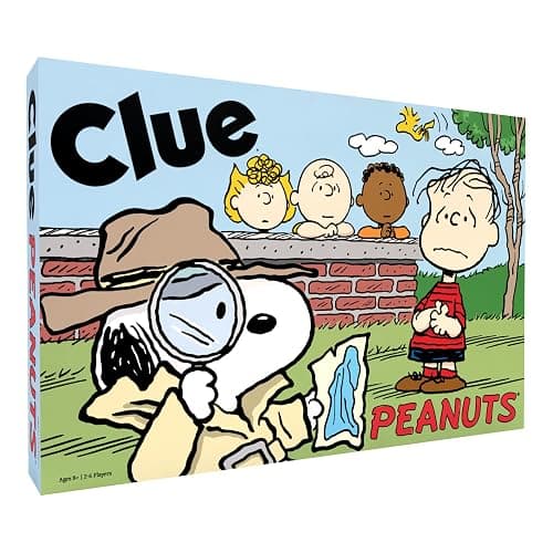 CLUE: Peanuts Board Game, Solve The Mystery of Linus's Missing Blanket with Charlie Brown, Snoopy, & Friends, Explore Iconic Locations Like Lucy’s Booth & Charlie’s House, Officially Licensed Game - Image 1