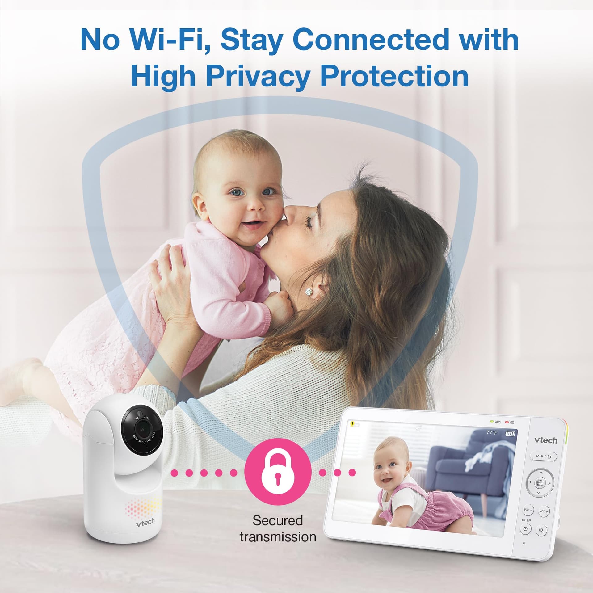 VTech Advanced HQ MAX 7" Digital Video Baby Monitor with Panoramic Zoom, 5000mAh Long Battery Life, IPS Display, Touch Control, Multi-Color Night Light, thumbnail 5
