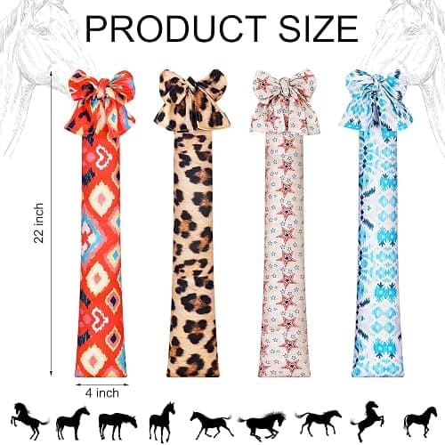 Bulyoou 4 Pcs Horse Tail Bag Stretchy 22" Breathable with 2 Strands to Keep Clean and Protected Grooming Supplies thumbnail 2