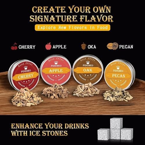 Electric Cocktail Smoker Kit with Torch – Smoked Whiskey Infuser Set with Wood Chips, Ideal Old Fashioned Kit, Whiskey Smoker Gift for Men, Dad, Bourbon Lover (No Butane) thumbnail 8