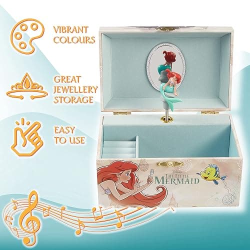 Disney Encanto Musical Jewellery Box for Girls Princess Frozen Storage Box with Spinning Mirabel The Little Mermaid Ariel Elsa Music Box, Gifts for Girls thumbnail 4