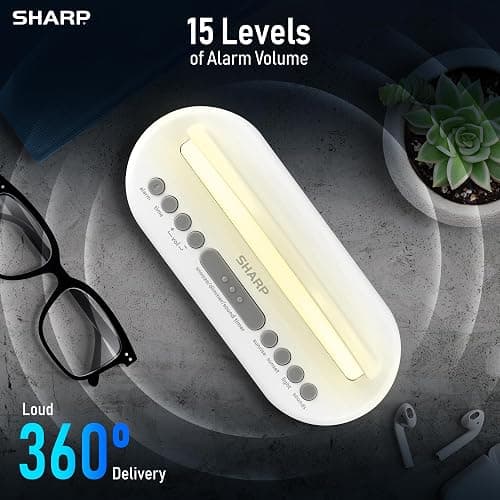 Sharp Sunrise Alarm Clock with Wake-Up Light & Sunset Sleep Timer – 5 Sleep Sounds, 8-Color Night Light, 0.7" LED Display with Dimmer, Snooze, Battery Backup, Bedside Clock for Kids, Teens & Adults thumbnail 5