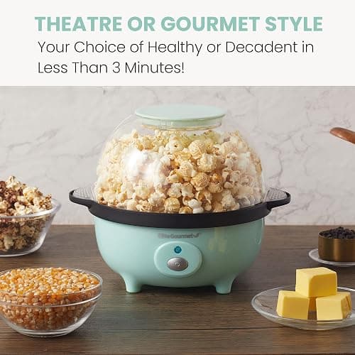 Elite Gourmet EPM330M Automatic Stirring 12-cup Popcorn Maker Popper, Hot Oil Popcorn Machine w/Measuring Cap & Built-in Reversible Serving Bowl, Great for Home Party Kids, Safety ETL Approved, Mint thumbnail 7
