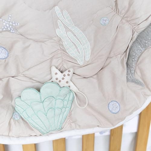 Crane Baby Activity Mat, Interactive Baby Play Mat for Boys and Girls, Sea Life, 36" x 36", Stimulating Baby Toys & Mirror, Infant Play Mat, Tummy Time Baby Floor Mat, Kids Play Mat, Tummy Time Mat thumbnail 5
