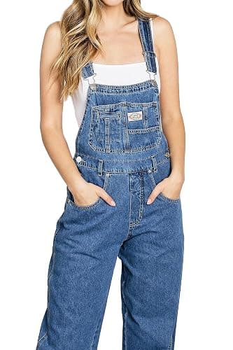 Lana Roux 90s Retro Dungaree Utility Soft Denim Twill Jumpsuit Overalls thumbnail 4