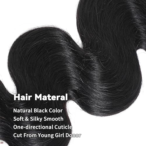 15A Raw Indian Human Hair Bundles Body Wave Bundles Human Hair,Triple Lifespan Virgin Remy Hair,No Tangle Shedding,Keep Texture Silky Soft After Multiple Washes (3 Bundles Natural Black, 20 22 24) thumbnail 3