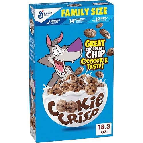 Cookie Crisp Breakfast Cereal, Chocolate Chip Cookie Taste, Made with Whole Grain, Family Size, 18.3 oz - Image 1