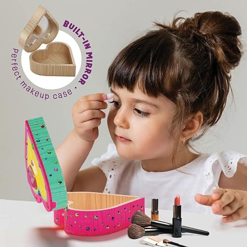 Pretty Me Paint Your Own Wooden Kids Heart Treasure Box Kit - Basket Stuffers - Art Kits for Toddler Girl - Arts and Craft Gifts for Ages 4-6 Year Old Girls - DIY Jewelry - Toys - Crafts Painting Gift thumbnail 3