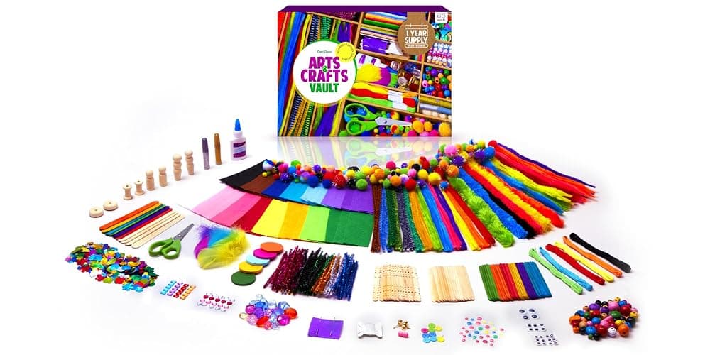 Dan&Darci Arts and Crafts Vault - Craft Supplies Kit in a Box - Birthday Gift for Kids Ages 4 5 6 7 8 9 10 11 & 12 Year Old Girls & Boys - Crafting Set Kits - Gift Ideas for Kid Art Activity Gifts thumbnail 2