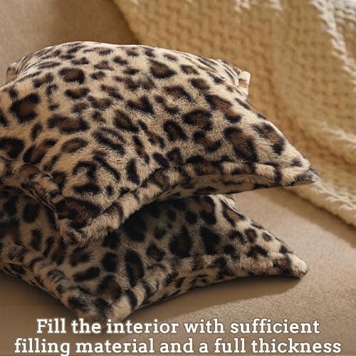 Fumete 2 Pcs 16 Inch Leopard Print Star Pillow Cheetah Throw Pillows Faux Fur Plush Star Room Decor 3D Throw Stuffed Cushion Vintage Decorative Decoration for Bedroom Sofa Chair thumbnail 4
