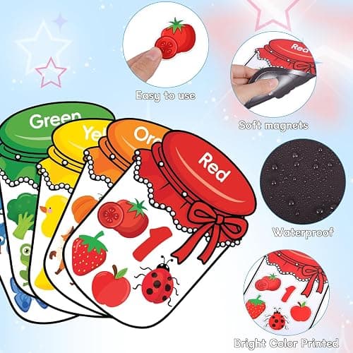10Pcs Magnetic Color Sorting Cute Fridge Magnets for Kids Color Sorting | 60 Fridge Magnet Soft Magnets for Early Education Color Sorting Fine Motor Skills Boys Girls Gifts thumbnail 6