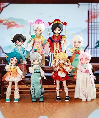 CALEMBOU BJD Blind Box, Cute Nagi Tread The Wind Chant Series Ball Jointed Doll Blind Box, 8 Inches Dress up Doll with Joints, Collectable Action Figure for Birthday Gifts thumbnail 9