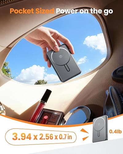 COOAV for Magsafe Battery Pack 12000mAh Magnetic Power Bank Portable Charger USB C 20W Fast Charging Wireless Charger Travel Essential for iPhone 16/15/14/13/12 Series Grey thumbnail 4