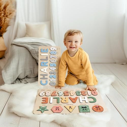 Wood Name Puzzle, Kid Gifts, Toddlers Name Puzzle, Baby Boy and Girl Gift, Toddler Gifts, Birthday Gift, Toddler Toy, Baby Toy, Montessori, Custom Blocks thumbnail 4