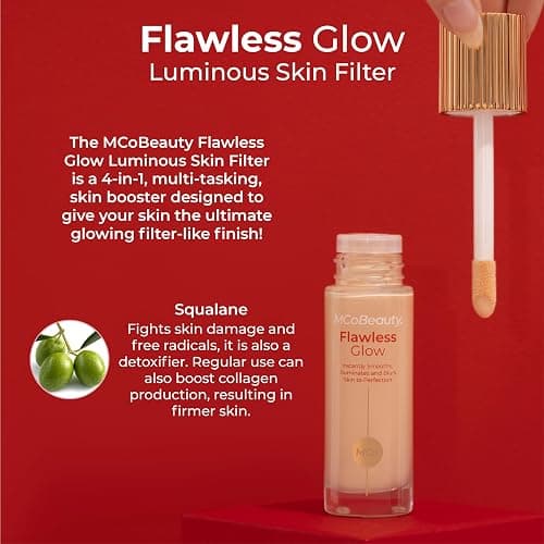 MCoBeauty - Flawless Glow Luminous Skin Filter - 3 Light Shade - 4-in-1 Multi-Use Formula that Contains Squalane - Includes Doe Foot Applicator - Liquid Illuminator thumbnail 7