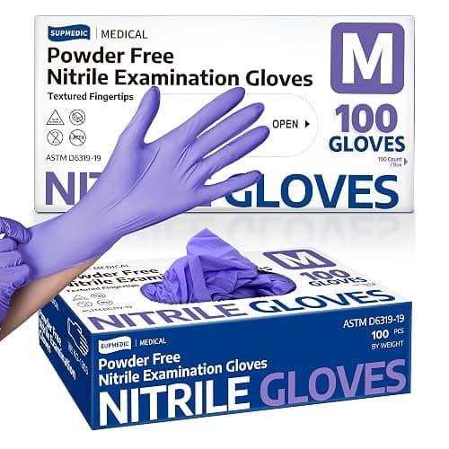 Supmedic Medical Soft Max™ Nitrile Disposable Gloves, 100 ct Latex-Free Powder-Free Chemo Rated Food Safe Cleaning Exam Glove - Image 1