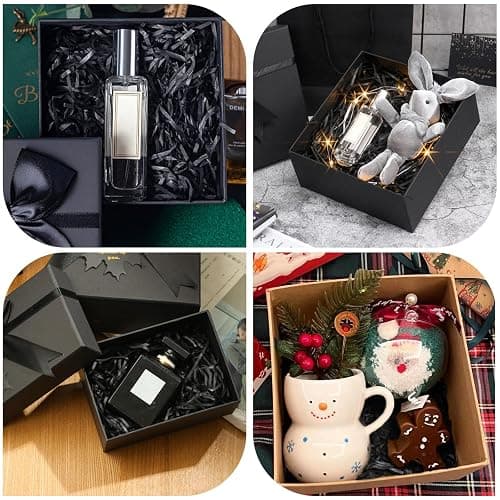 500g Black Shredded Tissue Paper for Gift Boxes & Hampers, Soft Hamper Filling and Packaging Filler, Shreds Stuffing Paper Suitable Party Baby Shower Graduation Housewarming ect thumbnail 3