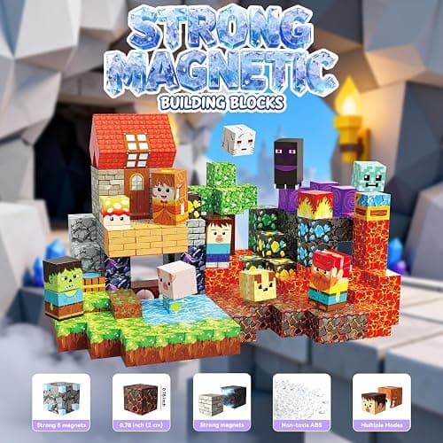 powerful xishan 200 PCS Magnetic Blocks, Magnetic Building Blocks Cubes, Dragon Magnet Toys for Kids Ages 3+, Magnet Blocks for Boys, Sensory Toy for STEM Learning Toys & Ideal Christmas Birthday Gift thumbnail 5