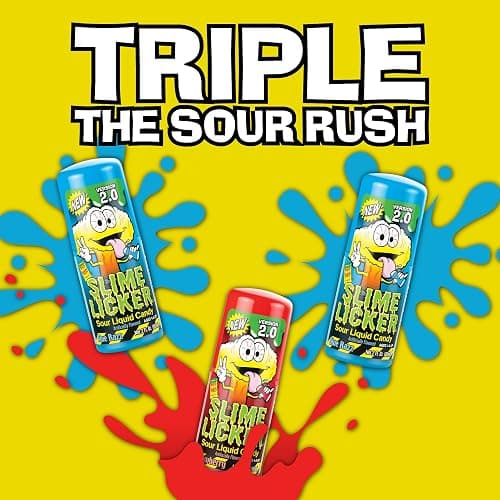 Toxic Waste Slime Licker 2.0 Liquid Candy, Strawberry Razz, 2 oz, 3 Pack | sour , blue raspberry taste, resealable cap, value bundle for parties or sharing thumbnail 3