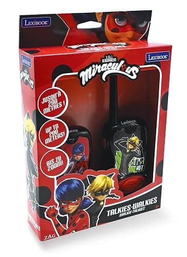Lexibook, Miraculous, Walkie Talkies, 200m, Communication Set for Kids, 2 Communication Channels, Belt Clip, Black/Red, TW12MI thumbnail 2