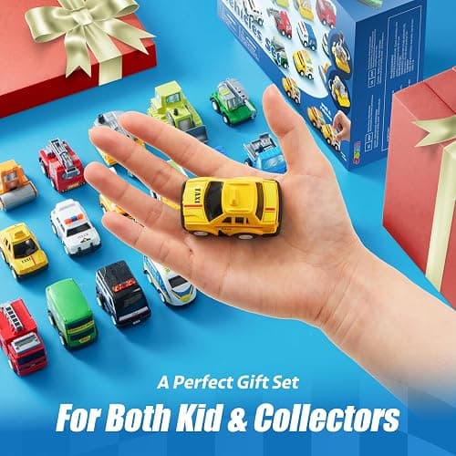 JOYIN 18 Pcs Pull Back City Cars and Trucks Toy Vehicles Set, Friction Powered Cars Toys for Toddlers, Kids Stocking Stuffers, Treasure Box Gifts for Classroom, Christmas Great Gifts for Grandkids thumbnail 2