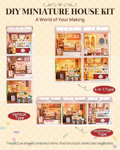Rolife Super Creator DIY Miniature Plastic House Building Set Playset with LED, Suitable for Mini Figures Construction Toys Diorama Kit Gifts for Adults (Flavorful Ice Cream) thumbnail 6