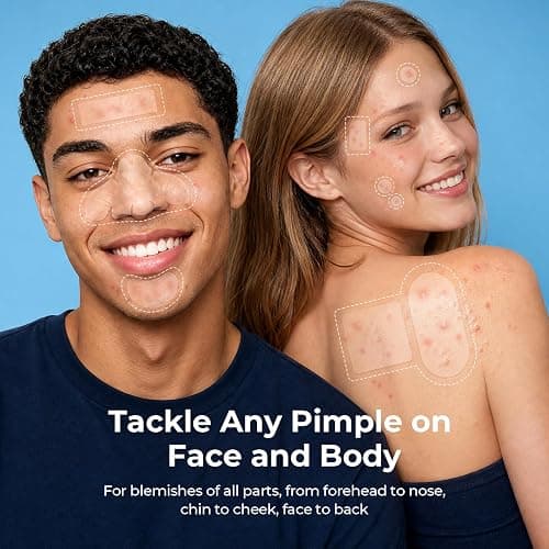 TKTK Hydrocolloid Pimple Patches All-in-One Combo Pack (9 Sizes 801 Count) | 7 Shapes Bulk Strips for Face & Back, Gentle Blemish Care for Acne, Zit Covering Set for Breakouts & All Skin Types thumbnail 2