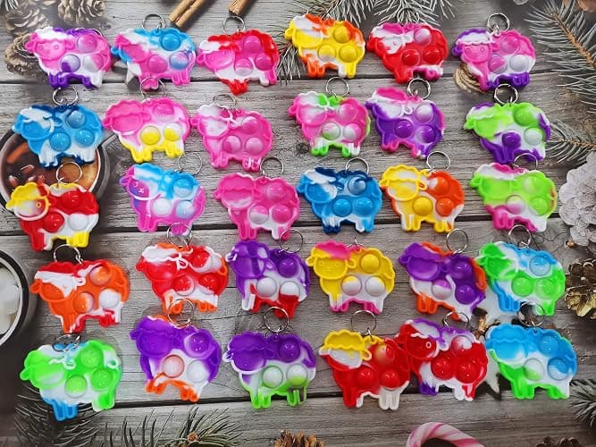 Roaqua 30 Sheep Fidget Pop Gifts Prizes for Kindergarten Kids,Bulk Mini Birthday Graduation Summer Party Favors for Classroom Students thumbnail 3