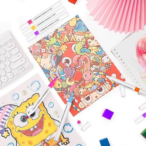 XIEED [2025 Upgraded Alcohol Markers, 120 Colors Premium Hexagonal Markers Set Gift Box for Kids, Students, Adults, Artists in Coloring & Drawing(Fine &Broad) thumbnail 8