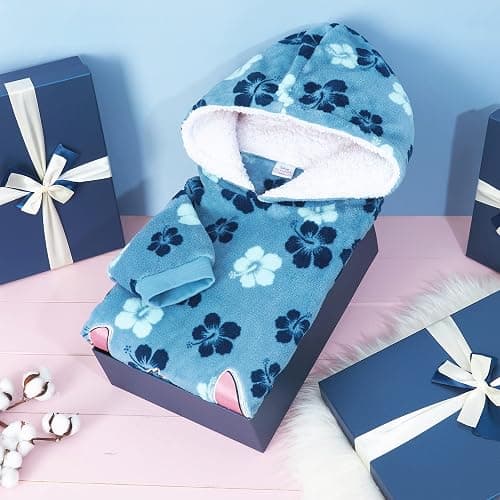 Disney Stitch Blanket Hoodie for Women Teens, Wearable Oversized Fleece Hooded Poncho with Pocket, Cozy Gifts for Women thumbnail 2